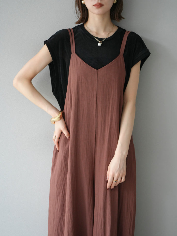 [予約]シアーフロッキーベロアルーズノースリーブTシャツ/ブラック