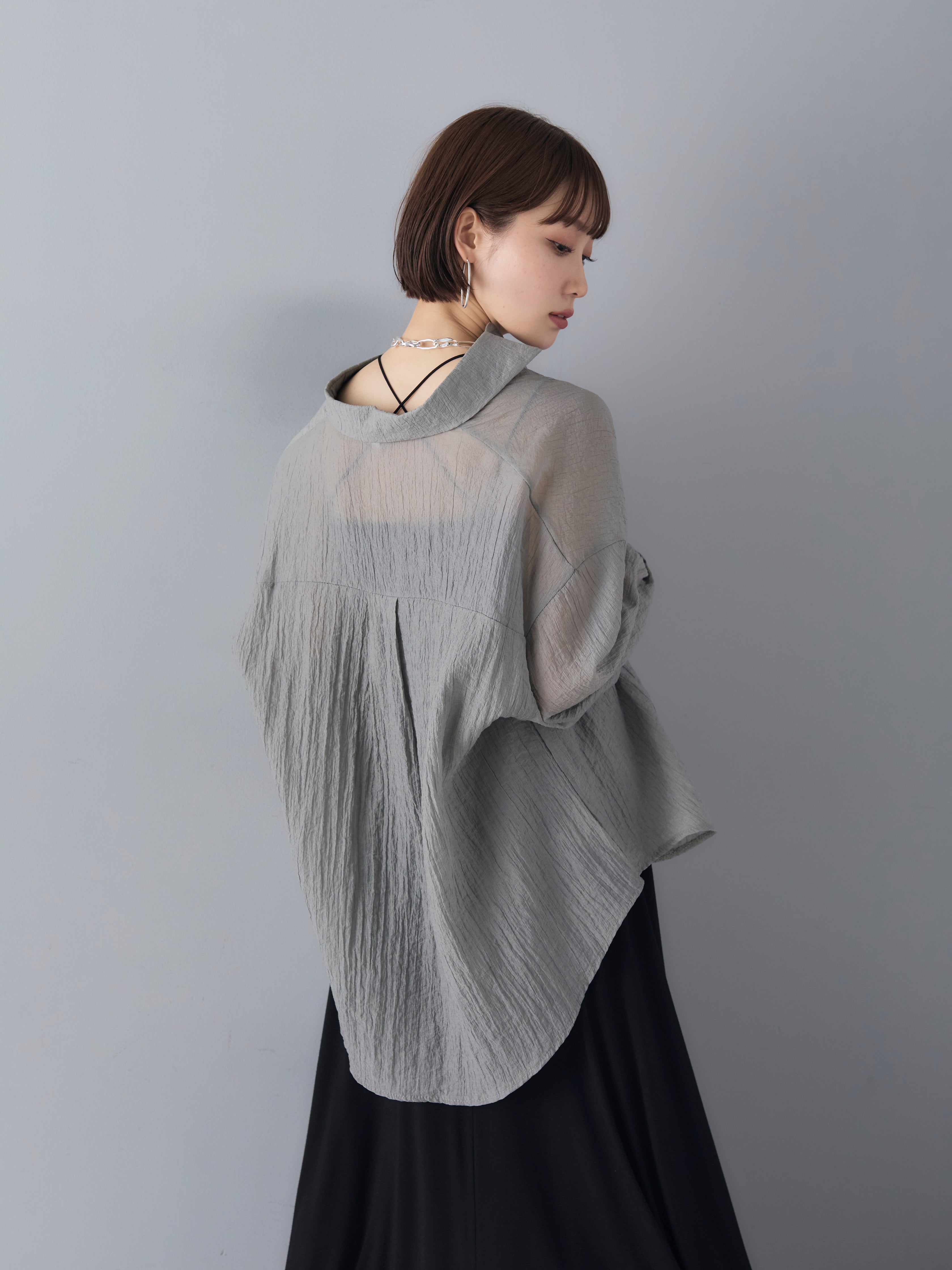 予約]楊柳シアーLSシャツ/グレー – Lumier