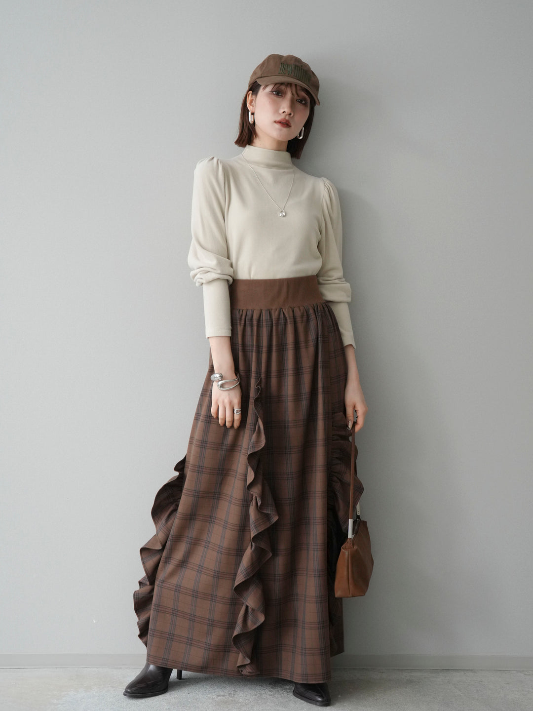 [SET]プチネックパワーショルダー起毛トップス+プチネックパワーショルダー起毛トップス(2set)