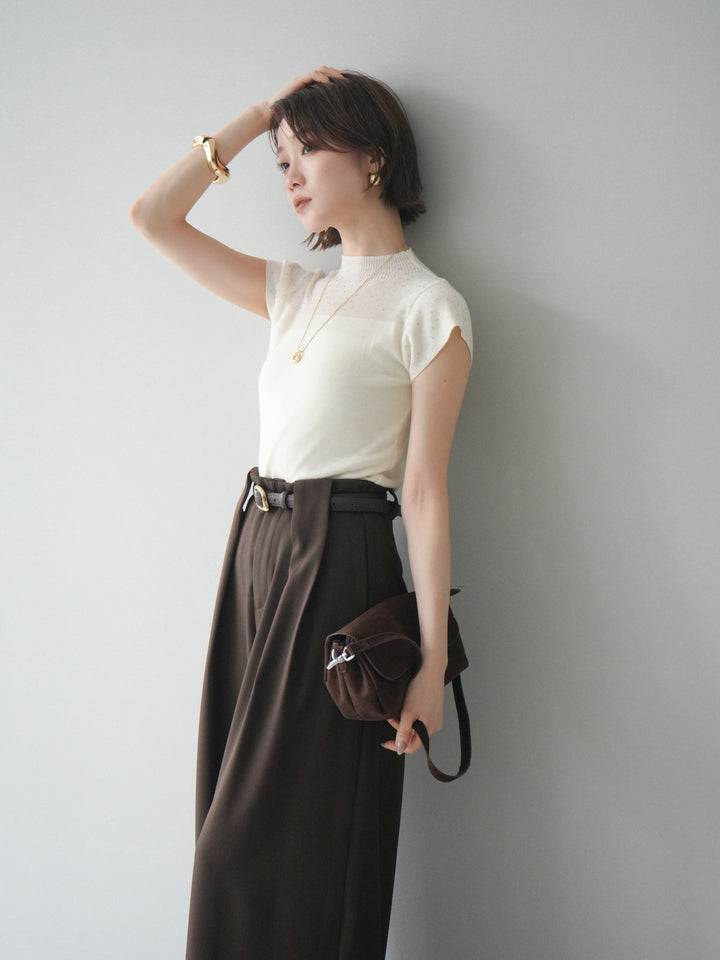 [SET]ビジューシアーフレンチニット+選べるアクセセット(2set)