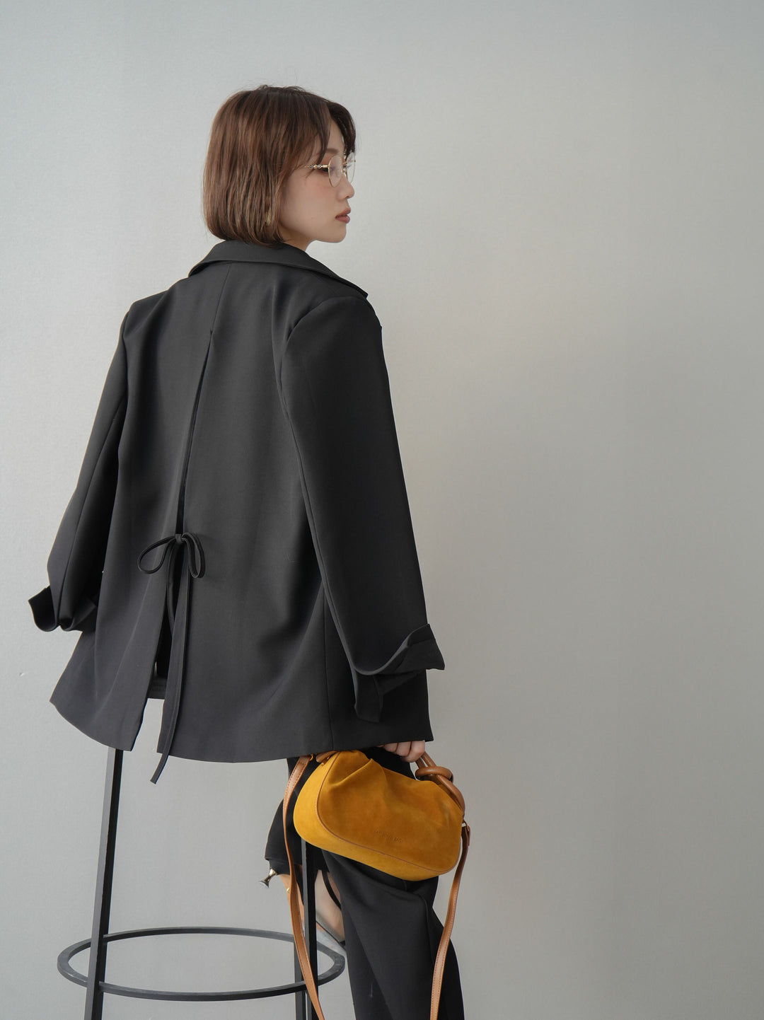 [SET]ベルト付ノースリーブトップス＆ワイドパンツSETUP+バックスリットデザインジャケット(2set)