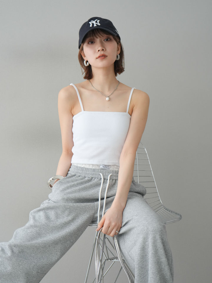 [予約]カップ付テレコリブベアキャミソール/オフ