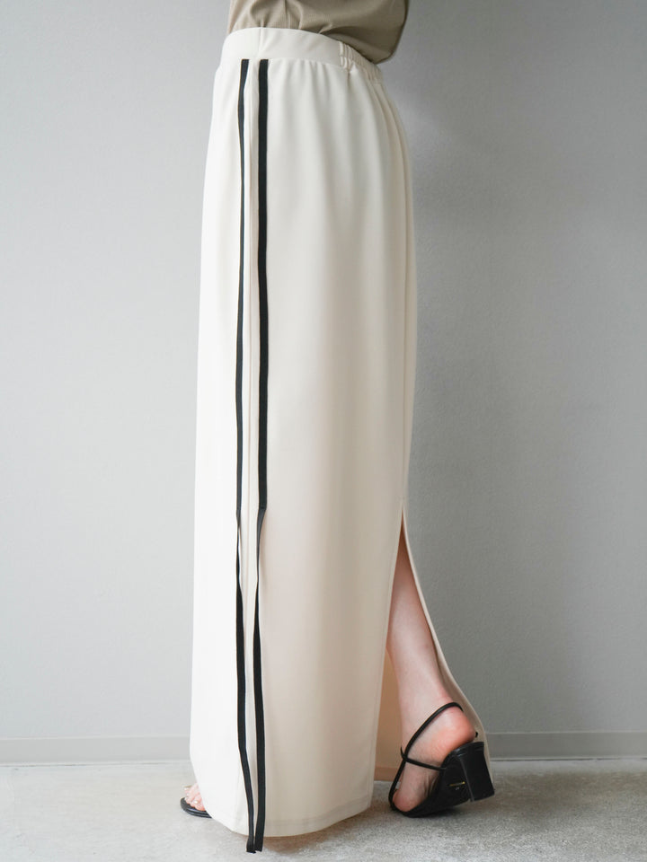 [予約]サイドラインジャージナロースカート/アイボリー