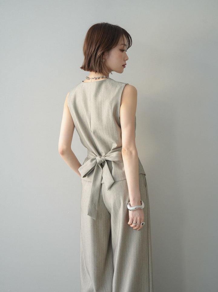 [予約]サイド切替ヘリンボーンベスト/beige