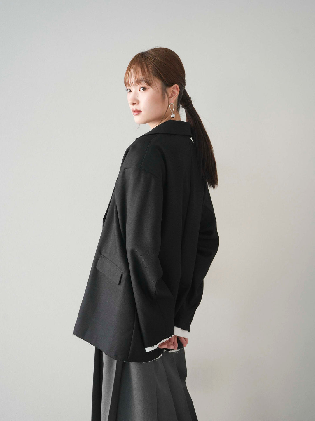 [予約]カットオフテーラードジャケット/ブラック