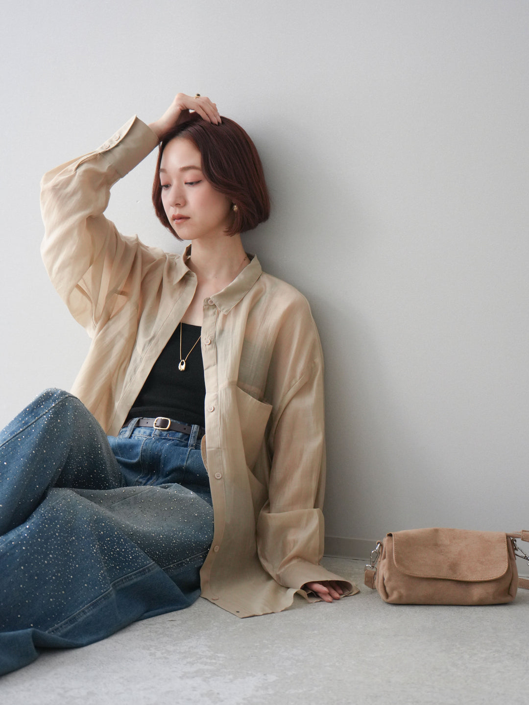 [予約]シアーオーバーシャツ/beige