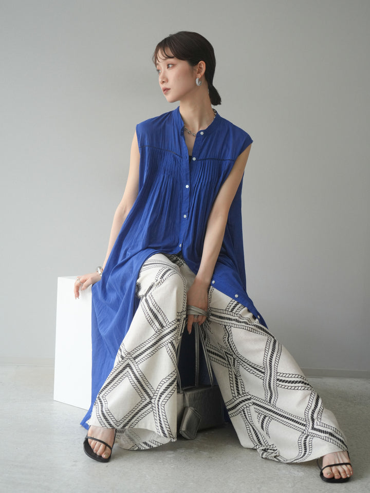[予約]インド製コットンボイルワンピース/ロイヤルブルー