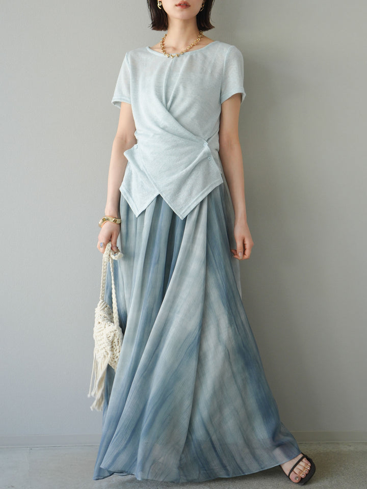 [預購] Cache-Coeur 薄紗針織套頭衫/藍色