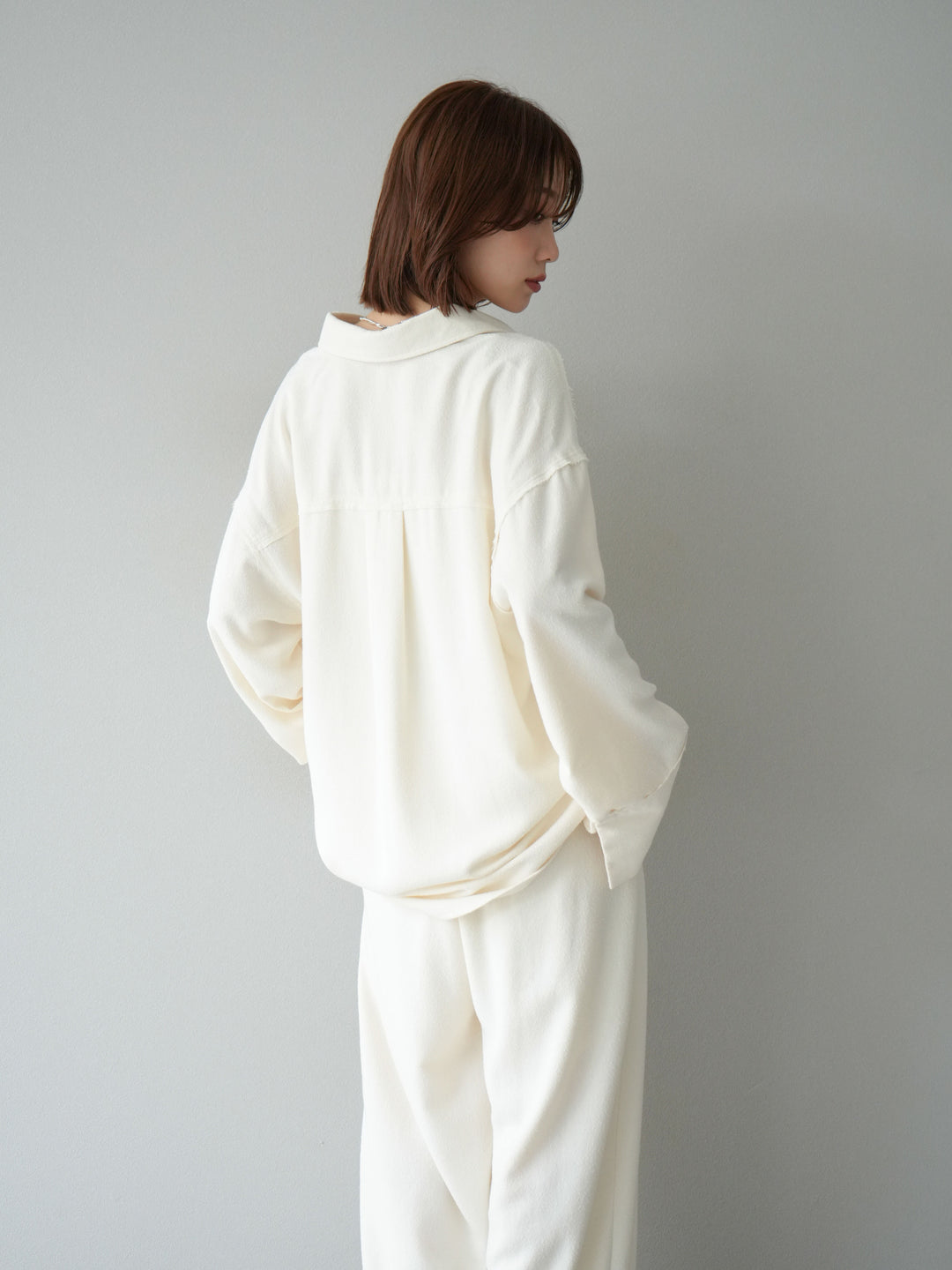 [予約]ネップオーバーシャツ/アイボリー