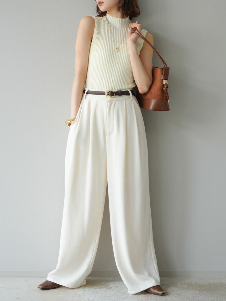 [予約]ネップワイドパンツ/アイボリー