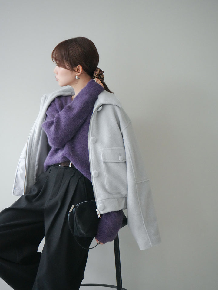 [予約]ウールライクフライトジャケット/blue