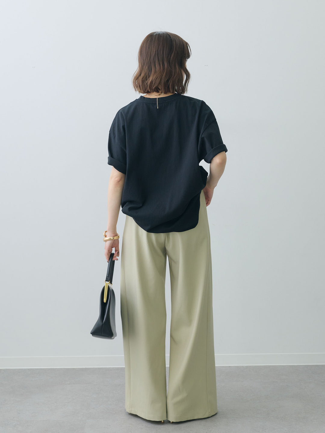 [SET]スリードッグフォトボックスTEE+アシンメトリーベルトタックワイドパンツ(2set)