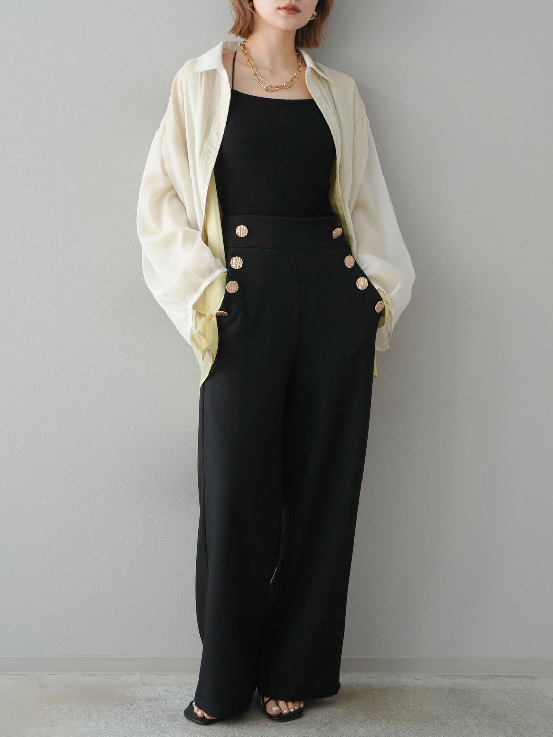 [予約]シアーレイヤードシャツ/オフ