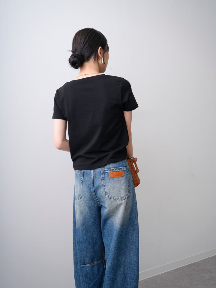 【套裝】刺繡Logo T卹 + 3D立體牛仔褲（兩件組）