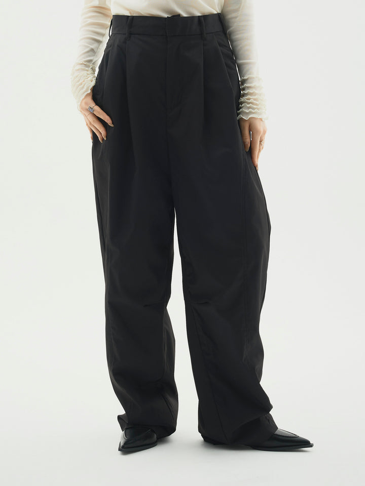 [予約]タフタワイドカーブパンツ/ブラック