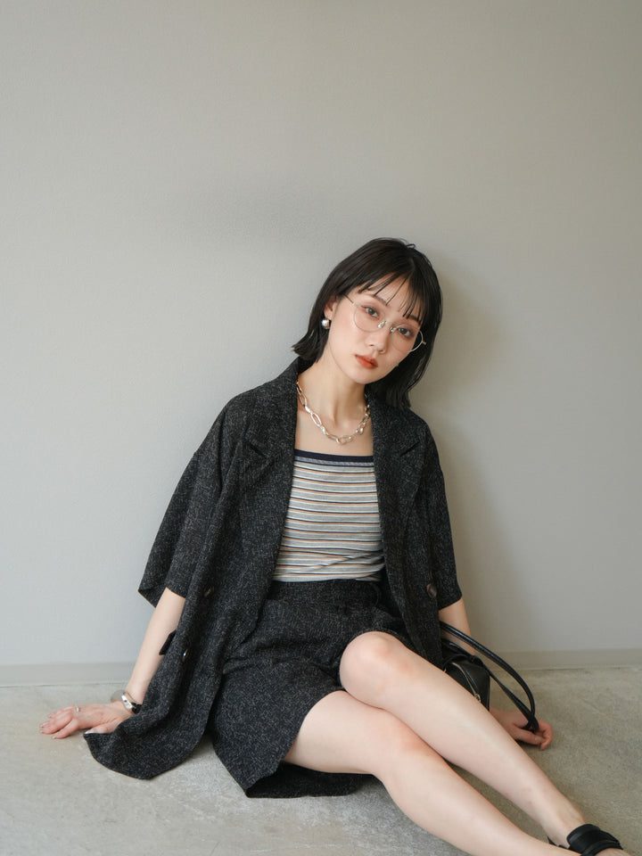[SET]サマーツイードハーフジャケット+サマーツイードハーフパンツ(2set)