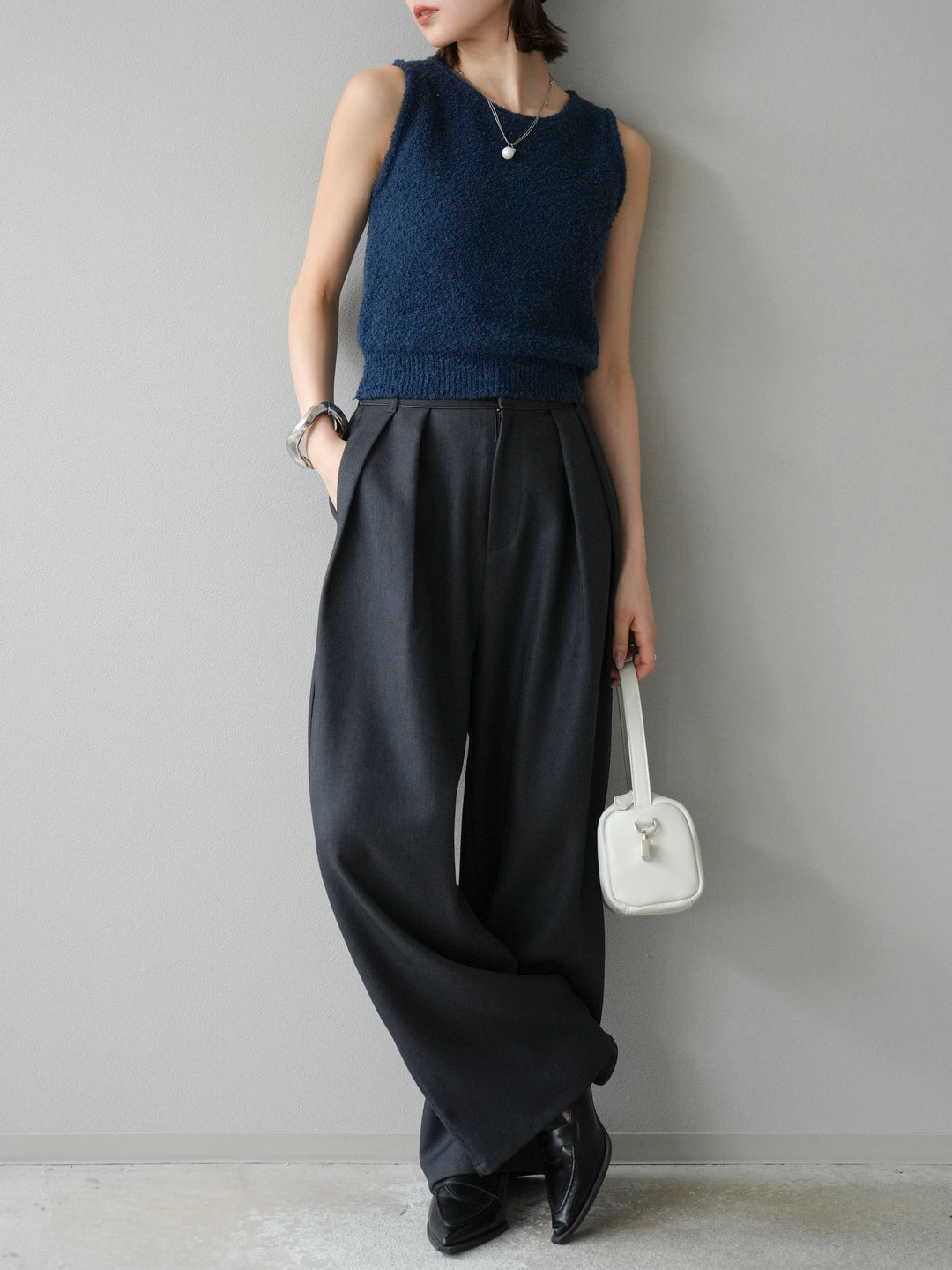 [予約]ブークレニットタンクトップ/ブルー