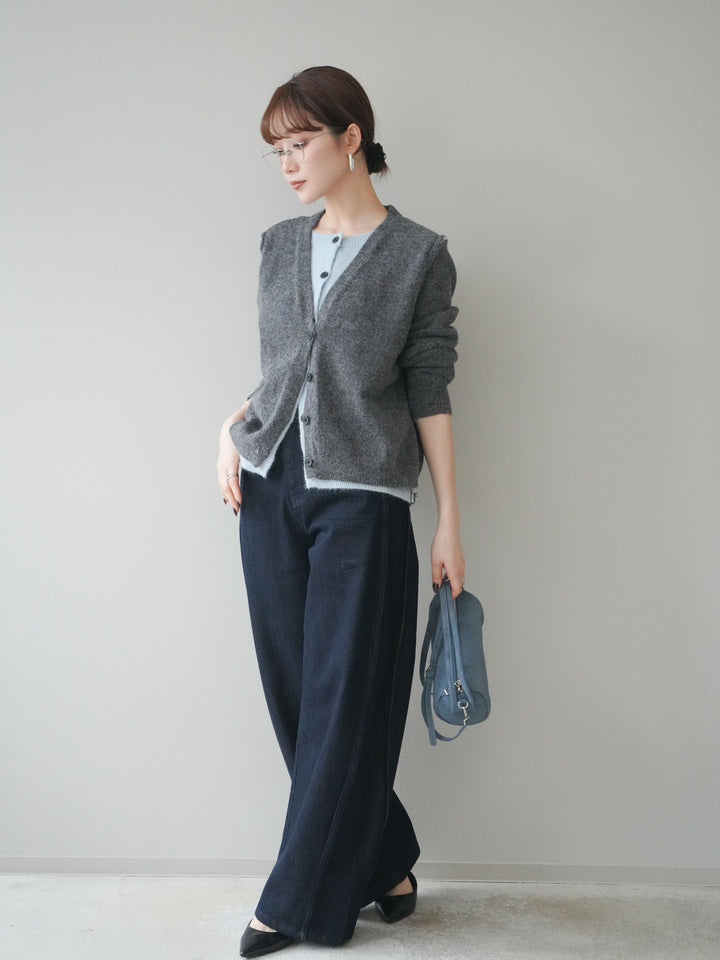 [予約]バレルレッグデニムパンツ/navy