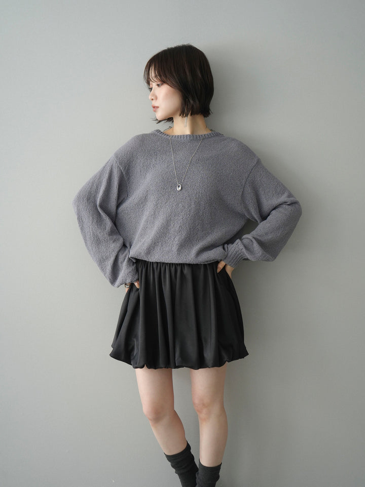[予約]バックシアーフラワーレースニットプルオーバー/gray