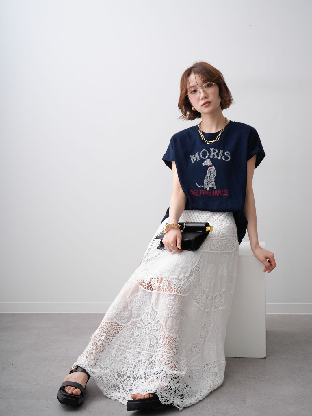 [SET]ドッグエンブロイダリーTEE+選べるアクセセット(2set)