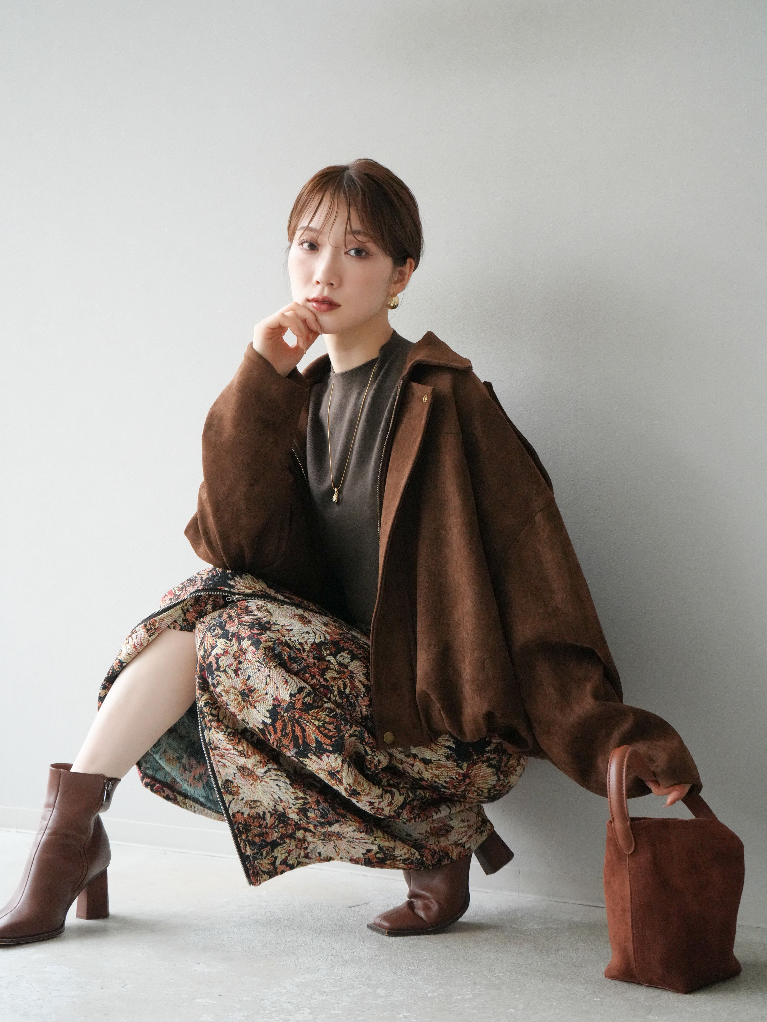 ✨極美品✨ LOEWE カシミア　ブルゾン　Sサイズ　ブラウン　ジャケット ベルテッド ジャケット（コットン&シルク） ブラウン - LOEWE