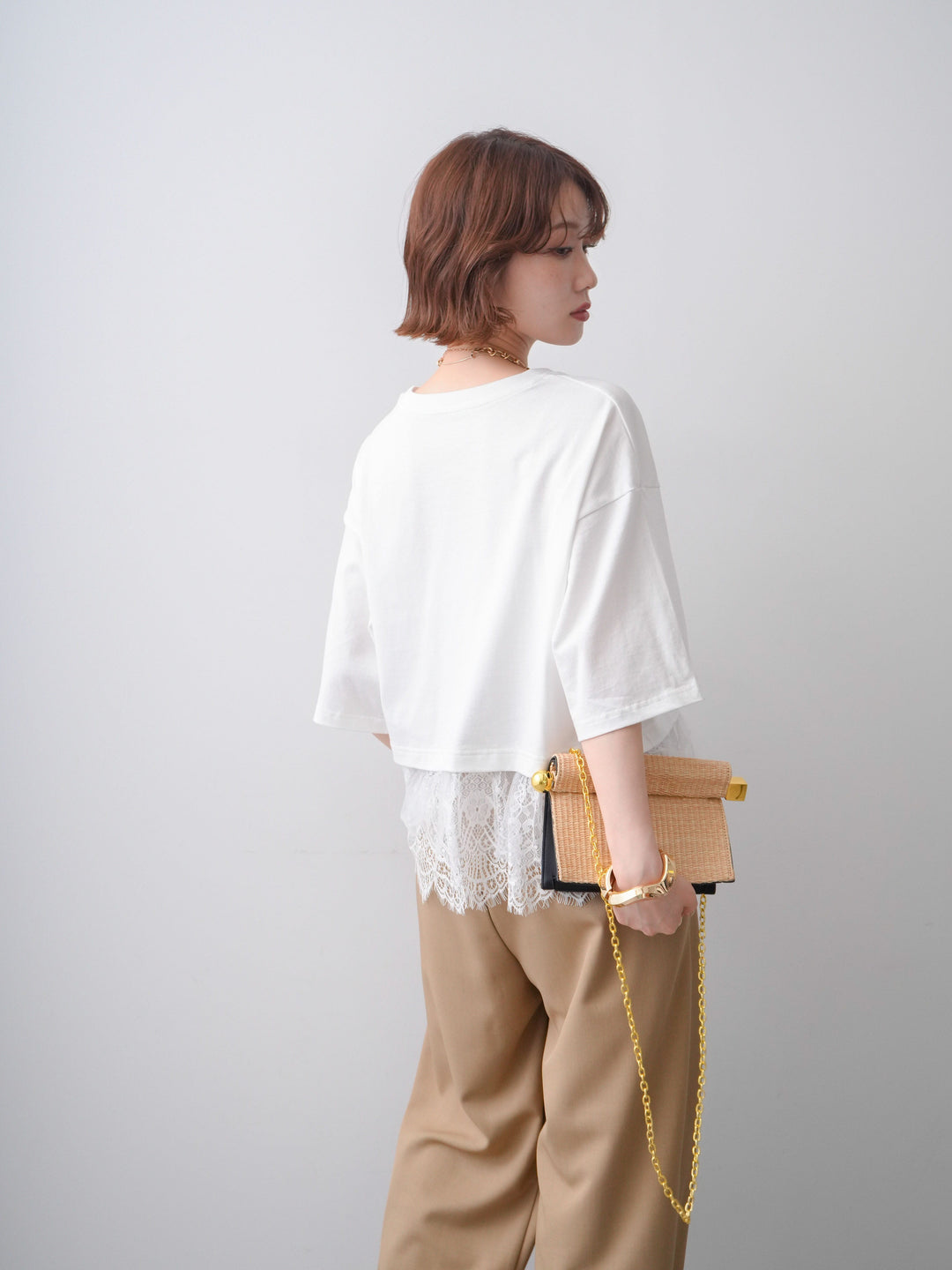 [予約]チュールレースヘムTEE/white