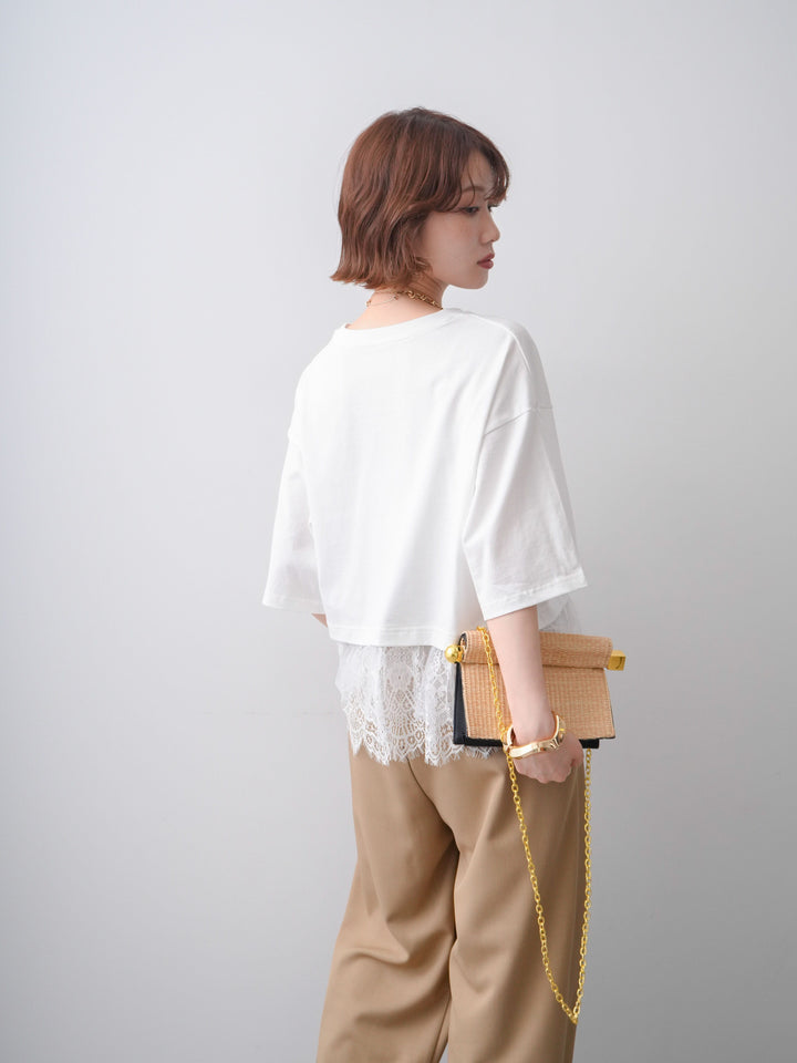[予約]チュールレースヘムTEE/white
