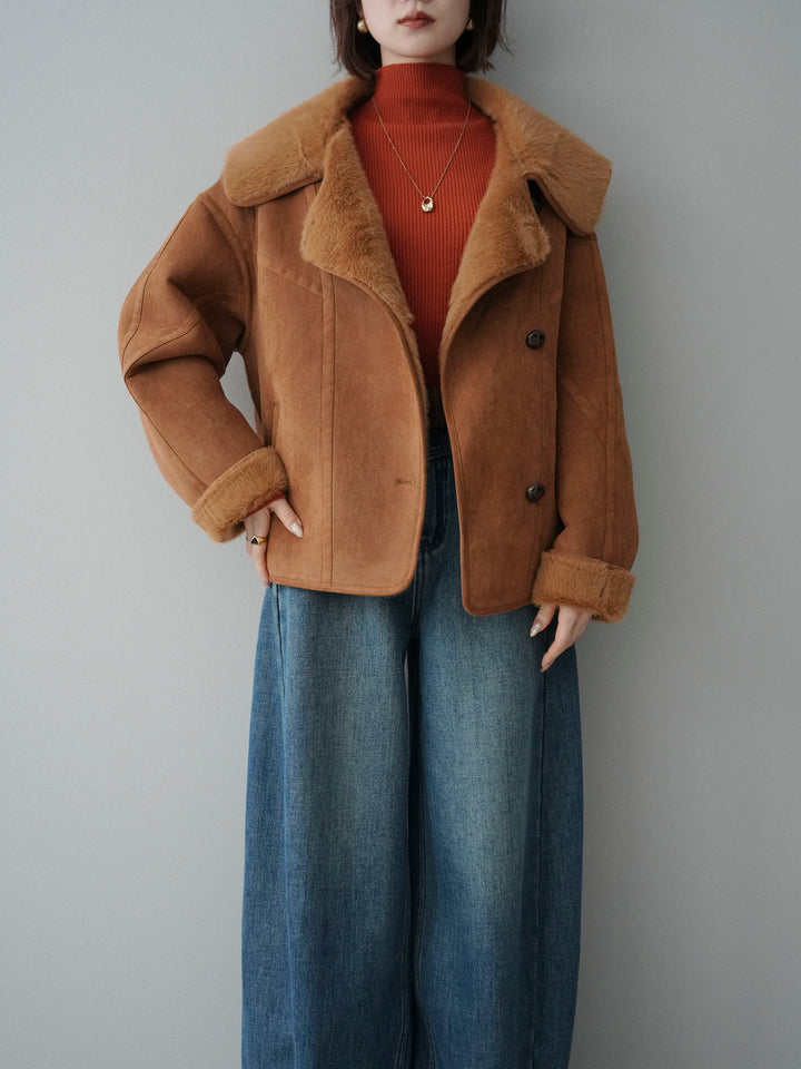 [SET]ムートンショートジャケット+選べるアクセセット(2set)