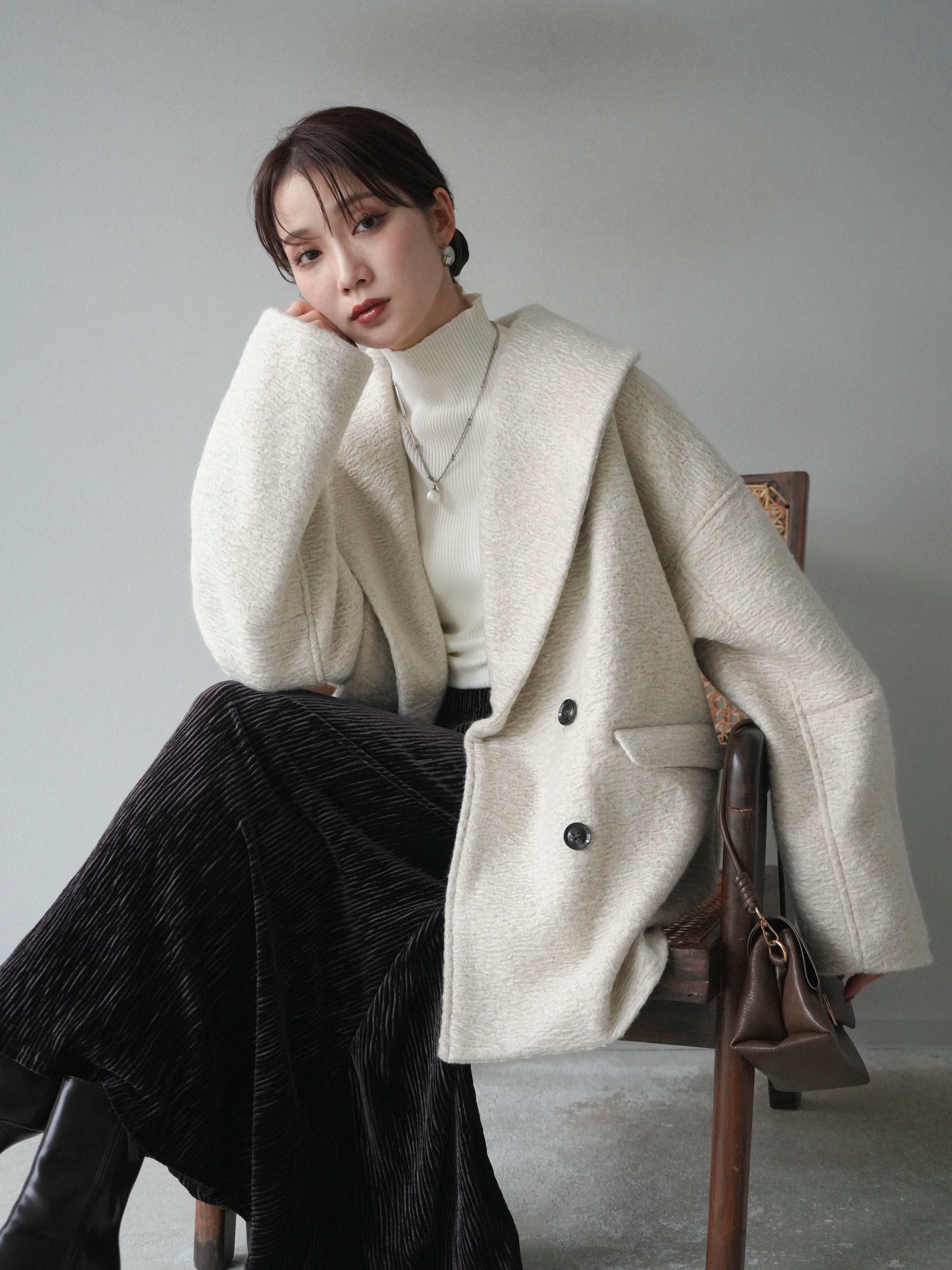 【即日発送】Lumier ロービング襟付きミドルコクーンコート/CHARCOAL 予約]ロービング襟付きミドルコクーンコート/ivory – Lumier