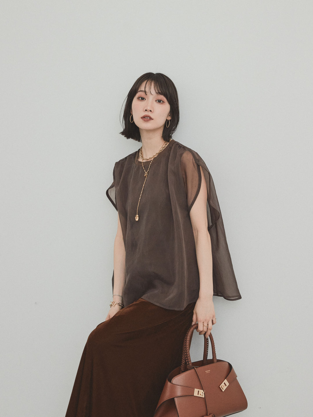 [SET]コンパクトスムースシアーレイヤードトップス+コンパクトスムースシアーレイヤードトップス(2set)