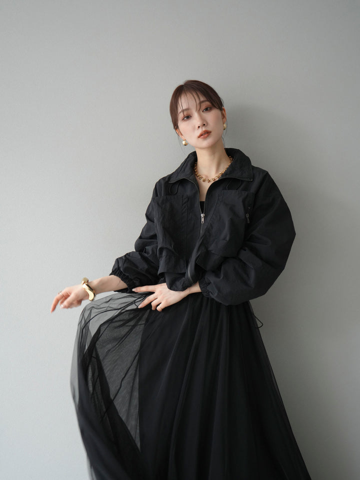 [予約]ポケットデザインショートブルゾン/ブラウン