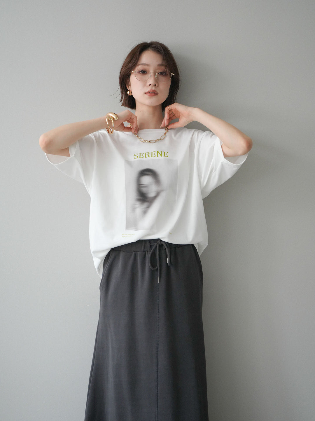 [SET]ブラーアートフォトTシャツ+選べるアクセセット(2set)