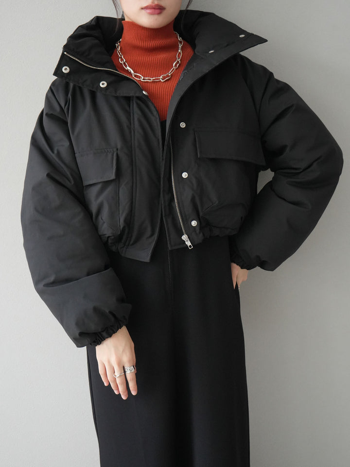 [予約]ファイバーダウンショートブルゾン/ブラック