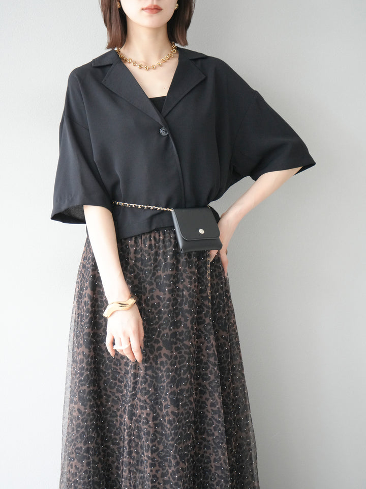 [予約]ハーフショートジャケット/ブラック