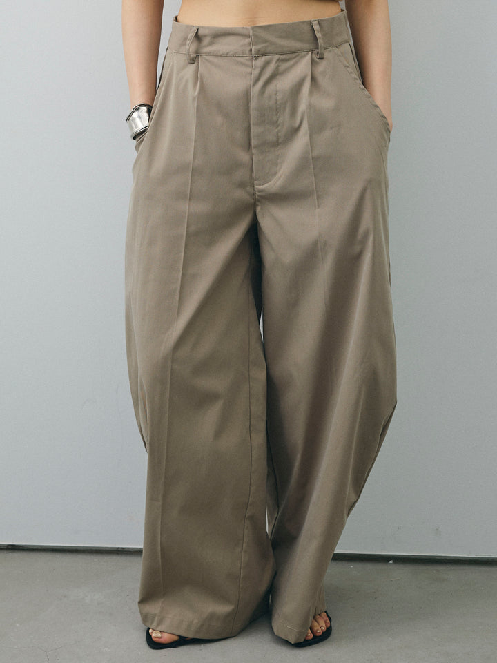 [予約]コクーンワイドチノパンツ/グレージュ