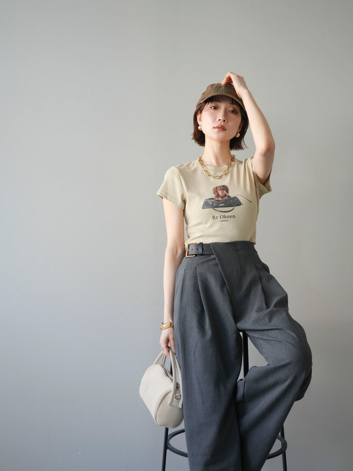 【預購】狗狗迷你T卹/米色