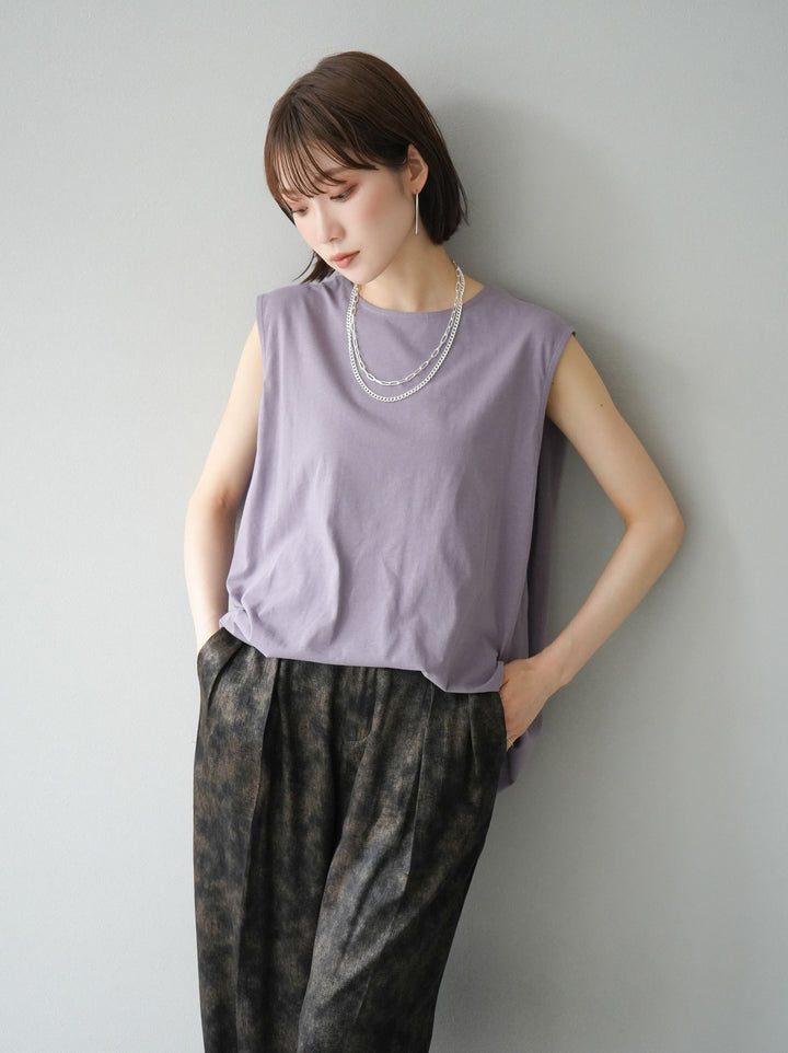 [Pre-order] Sleeveless long T-shirt/purple