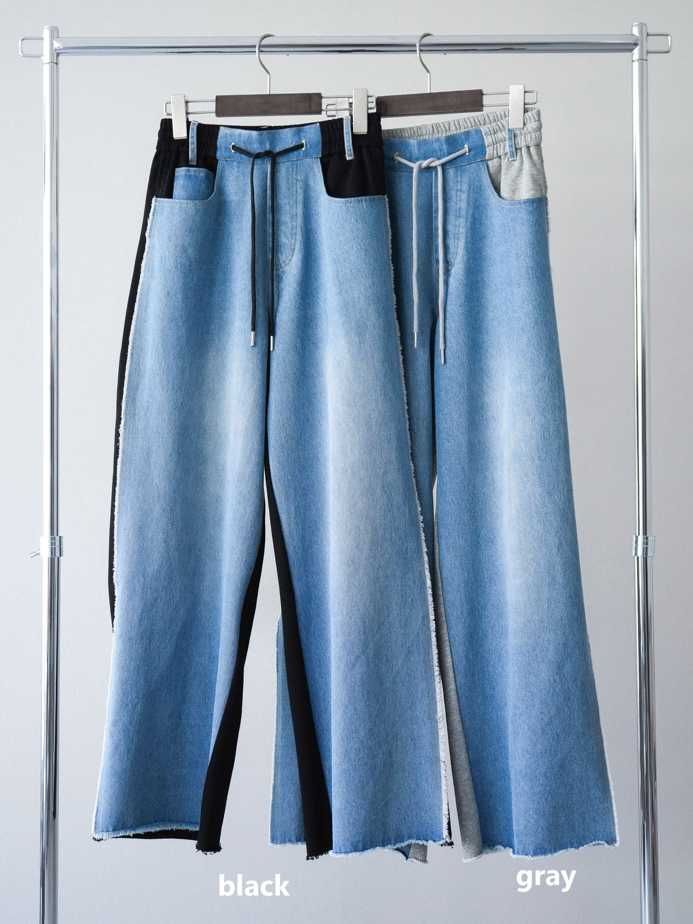 SET]デニムドッキングTシャツ+デニムドッキングスウェットパンツ(2set