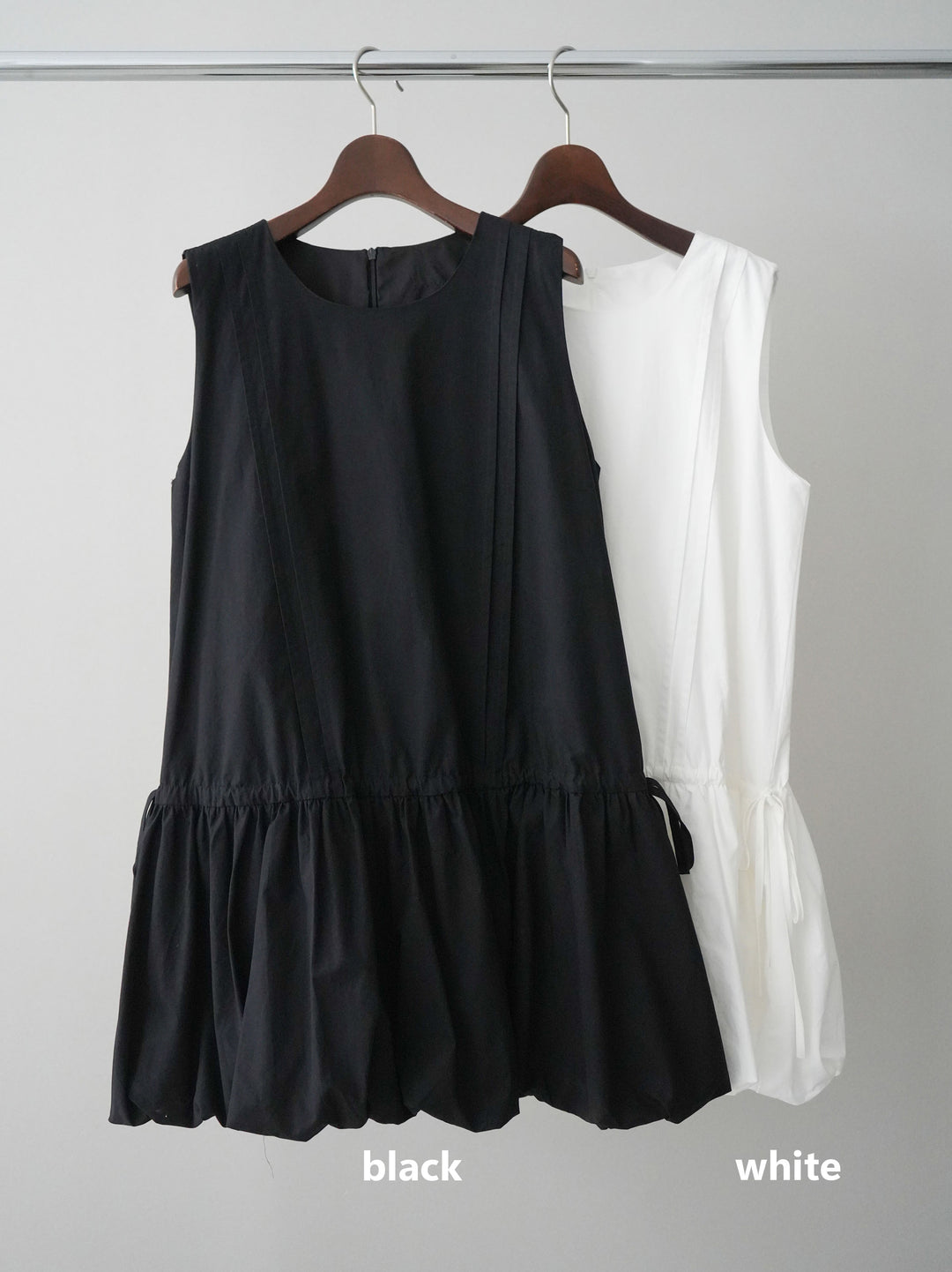 [SET]ノースリバルーンミニワンピース+ダブルブレストオーバージャケット(2set)