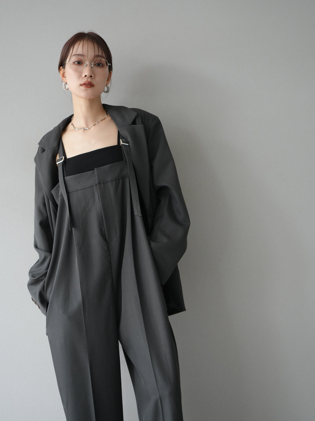 [予約]エステルベアサロペット/チャコール