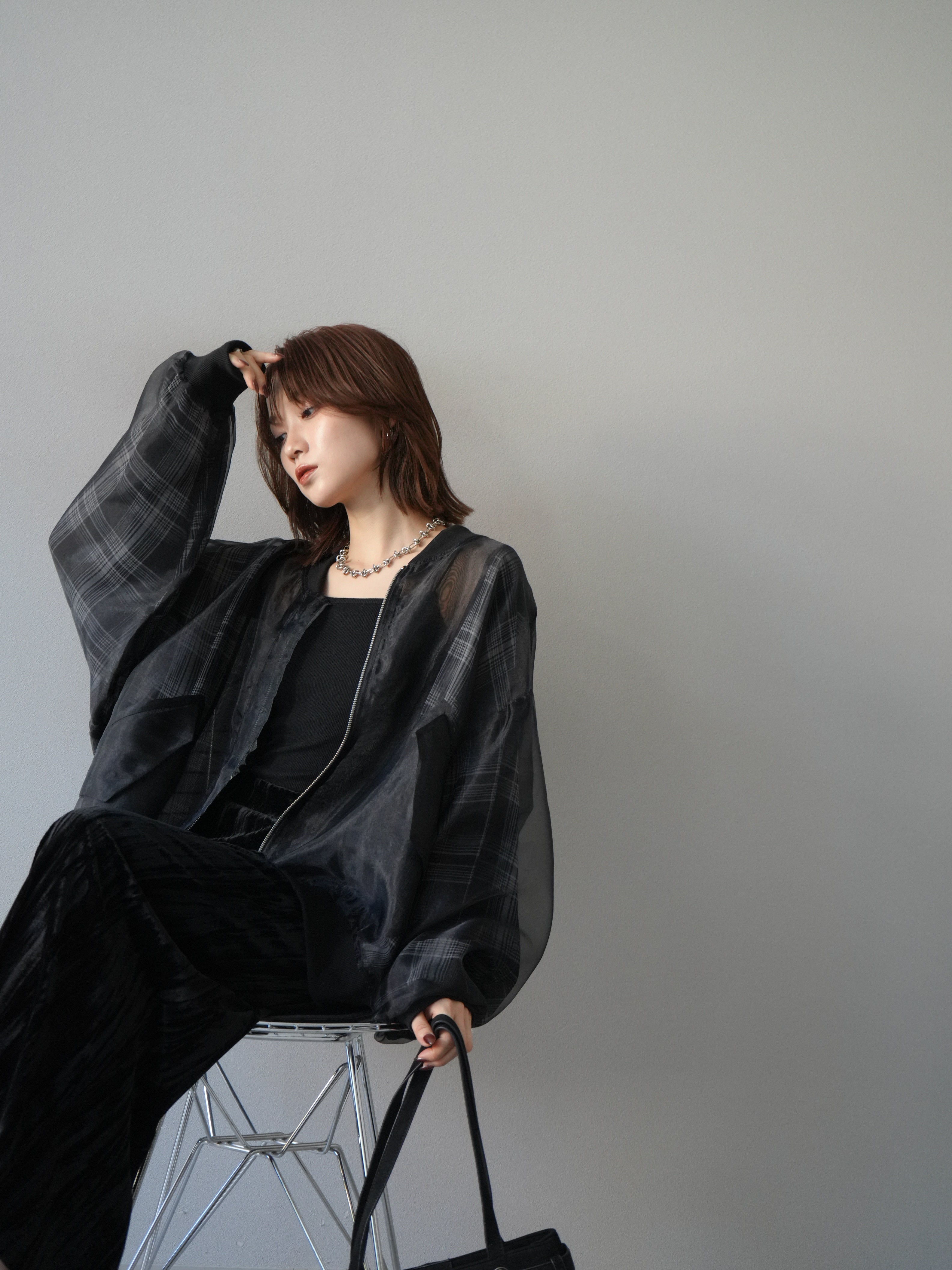 【新品】ミカーレミカーレ　チュールドッキングブルゾン　ブラック　完売品 新品】ミカーレミカーレ チュールドッキングブルゾン ブラック 完売品