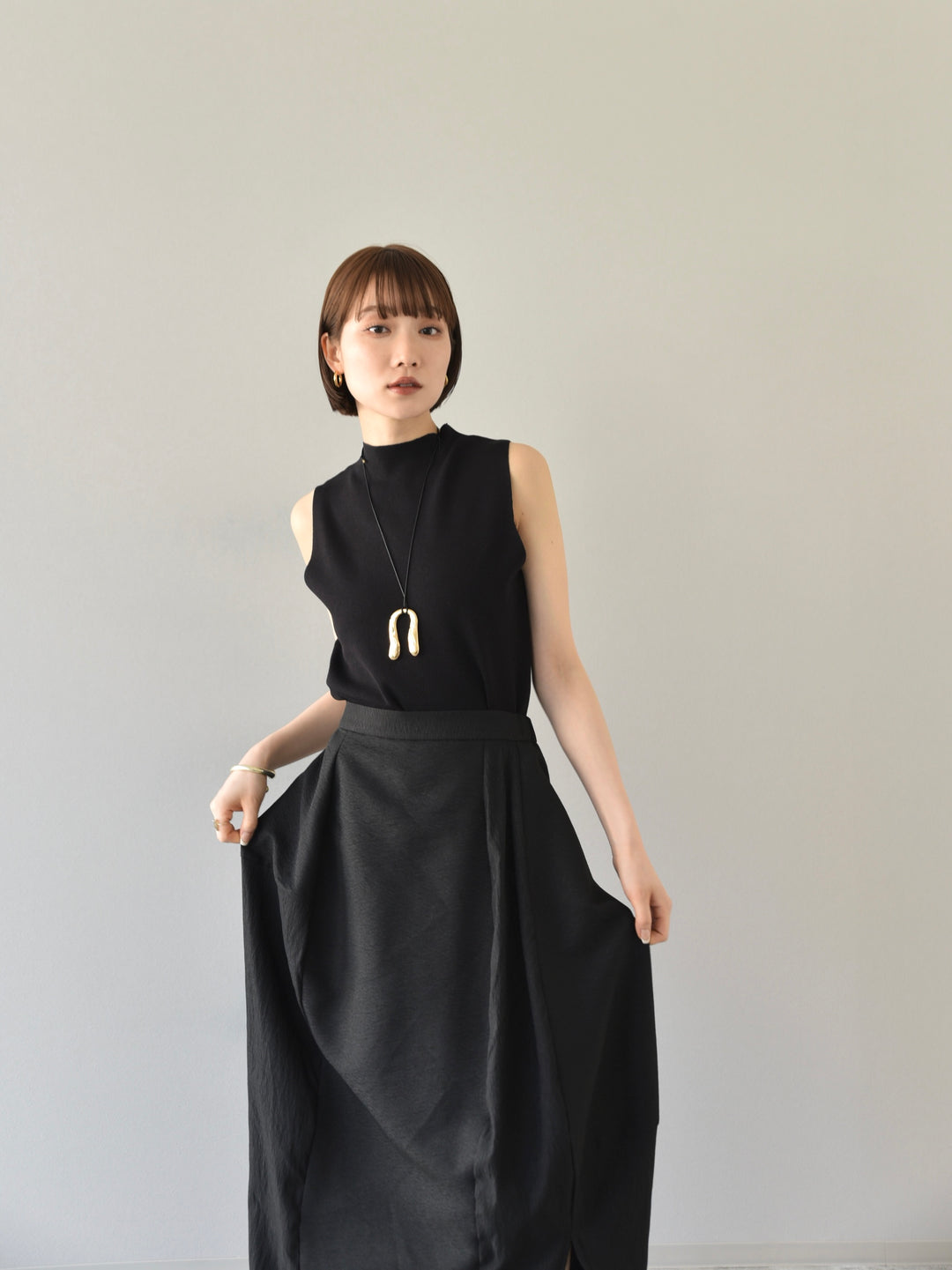 [Pre-order] SUSTAINABLE COCOON SKIRT/BLACK