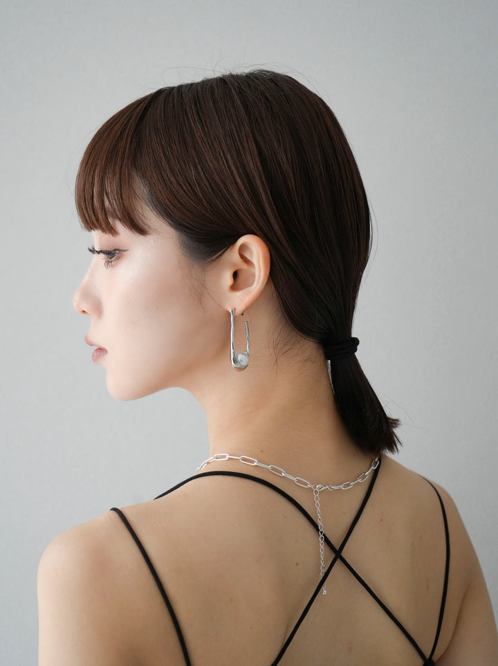 [予約]PEARL MOTIF OVAL PIERCE/シルバー