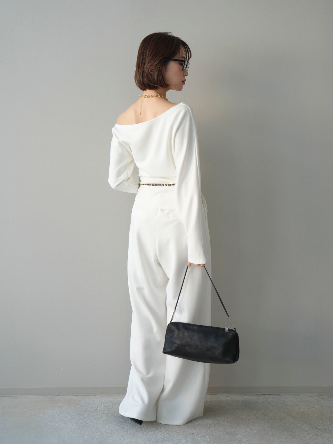 [SET]ライトポンチワンショルタックトップス＆パンツSETUP