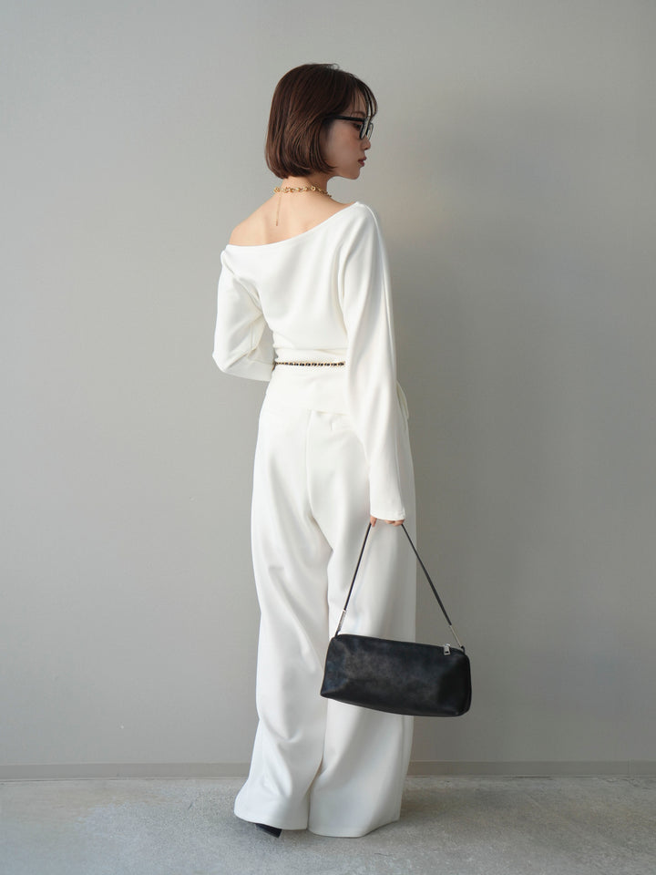 [SET]ライトポンチワンショルタックトップス＆パンツSETUP