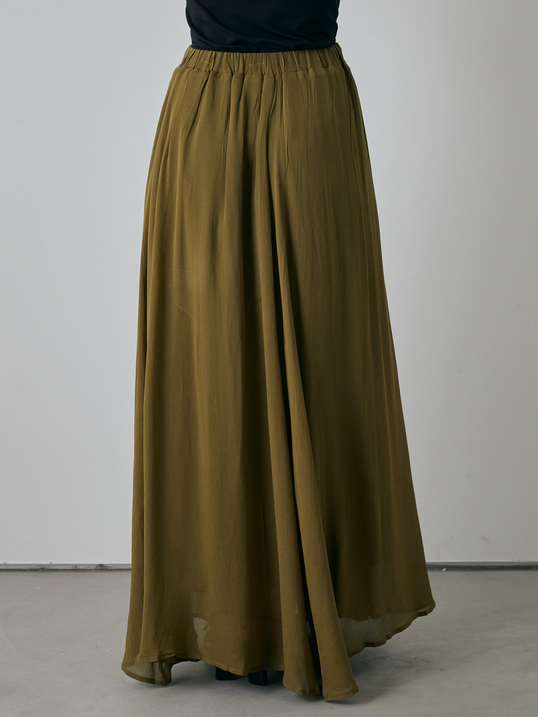 [予約]シアーフレアマキシスカート/グリーン