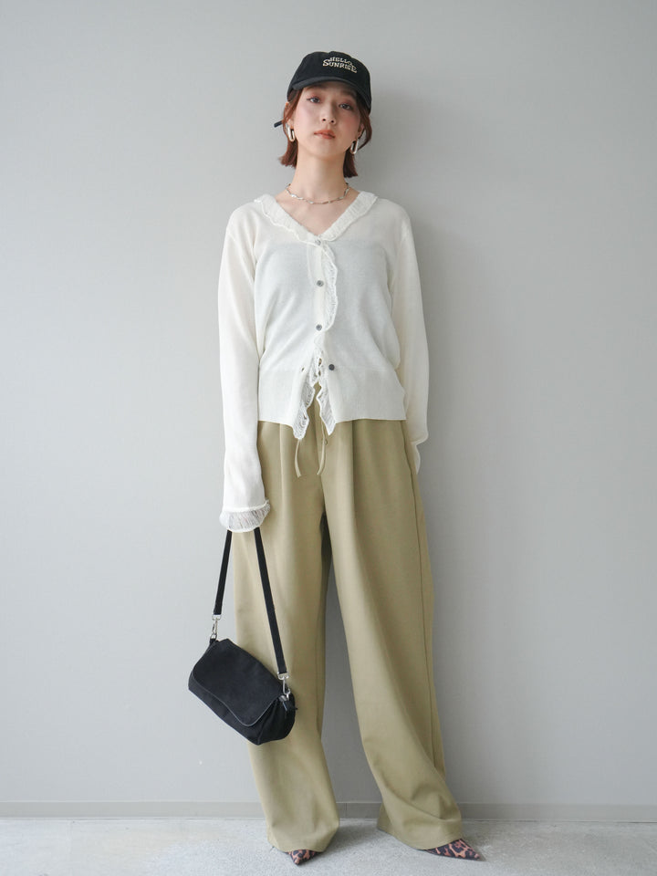 [予約]リラックスドレープスウェットパンツ/khaki