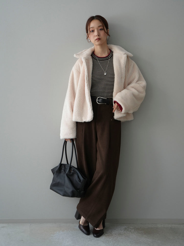 [予約]エコファーステンカラージャケット/ivory