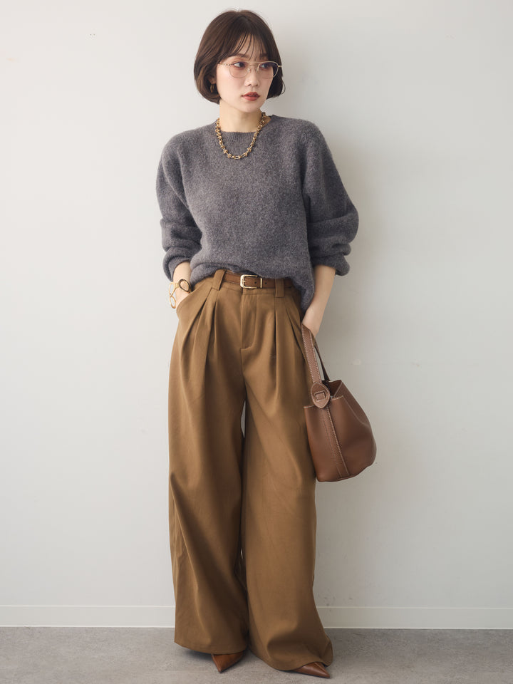[SET]ダブルタックドレープストレートワイドパンツ+ダブルタックドレープストレートワイドパンツ(2set)