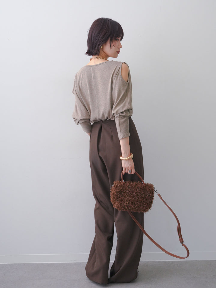 [予約]シルバーモチーフドレープパンツ/brown